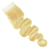 BLONDE 4x4 TRANSPARENT LACE CLOSURE BODY WAVE